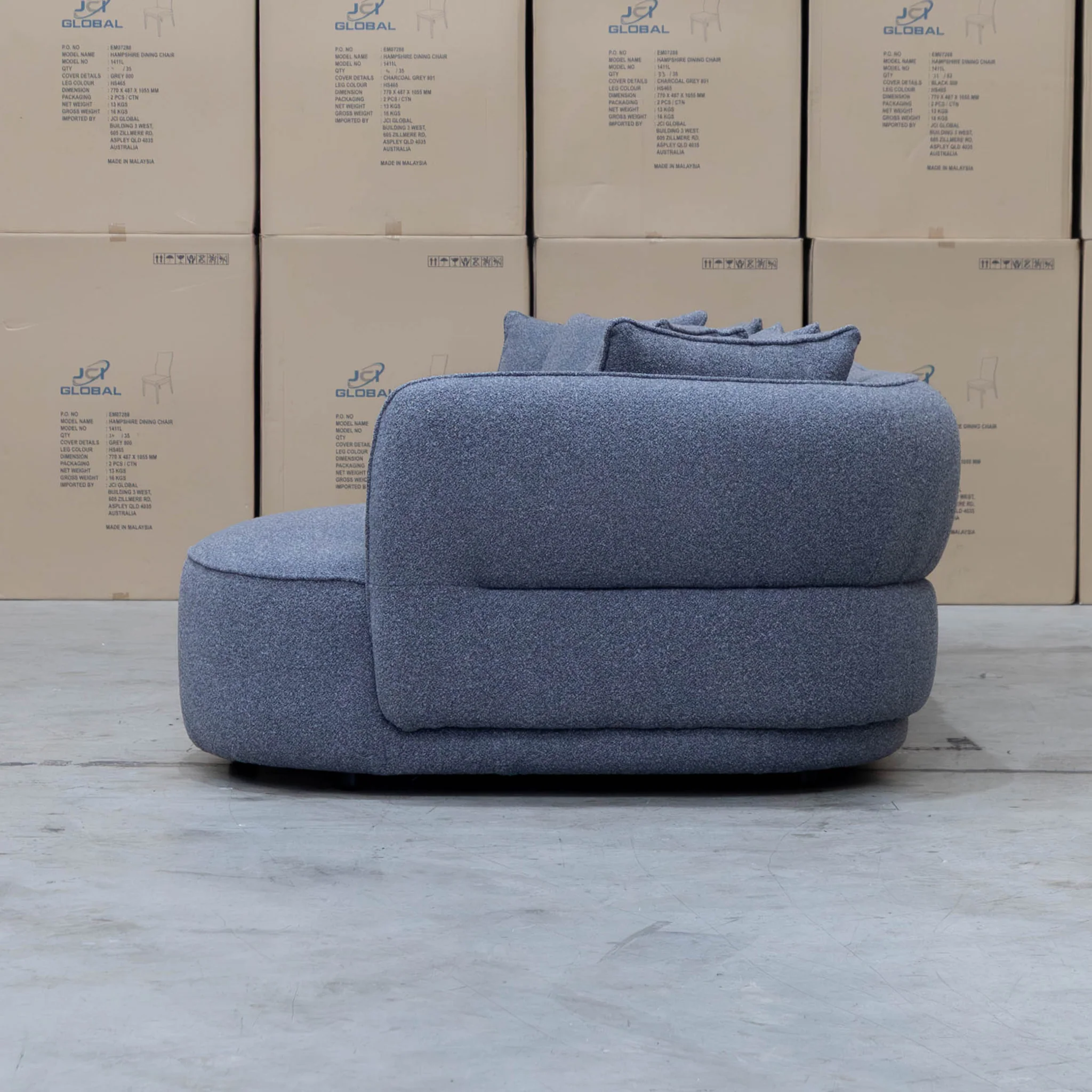 Aspen Curved RHF Chaise Lounge - Charcoal - Image 5