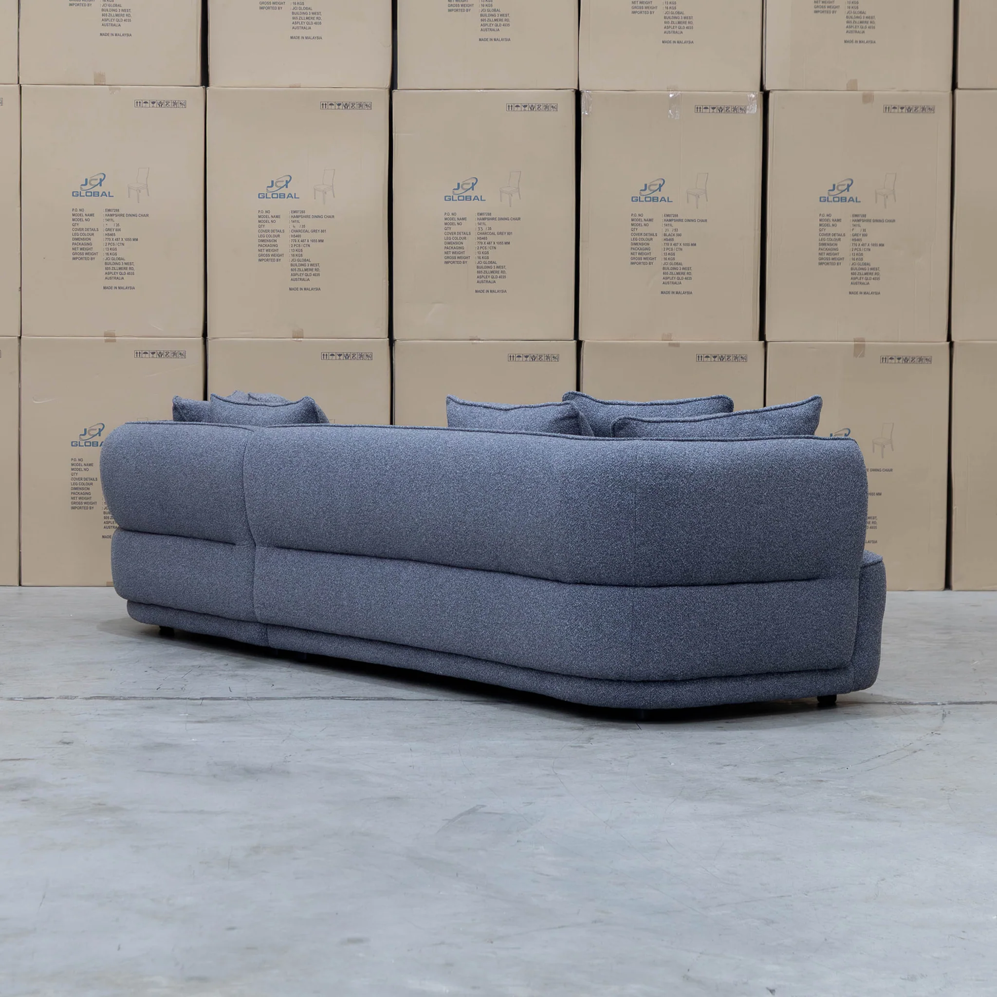 Aspen Curved RHF Chaise Lounge - Charcoal - Image 7