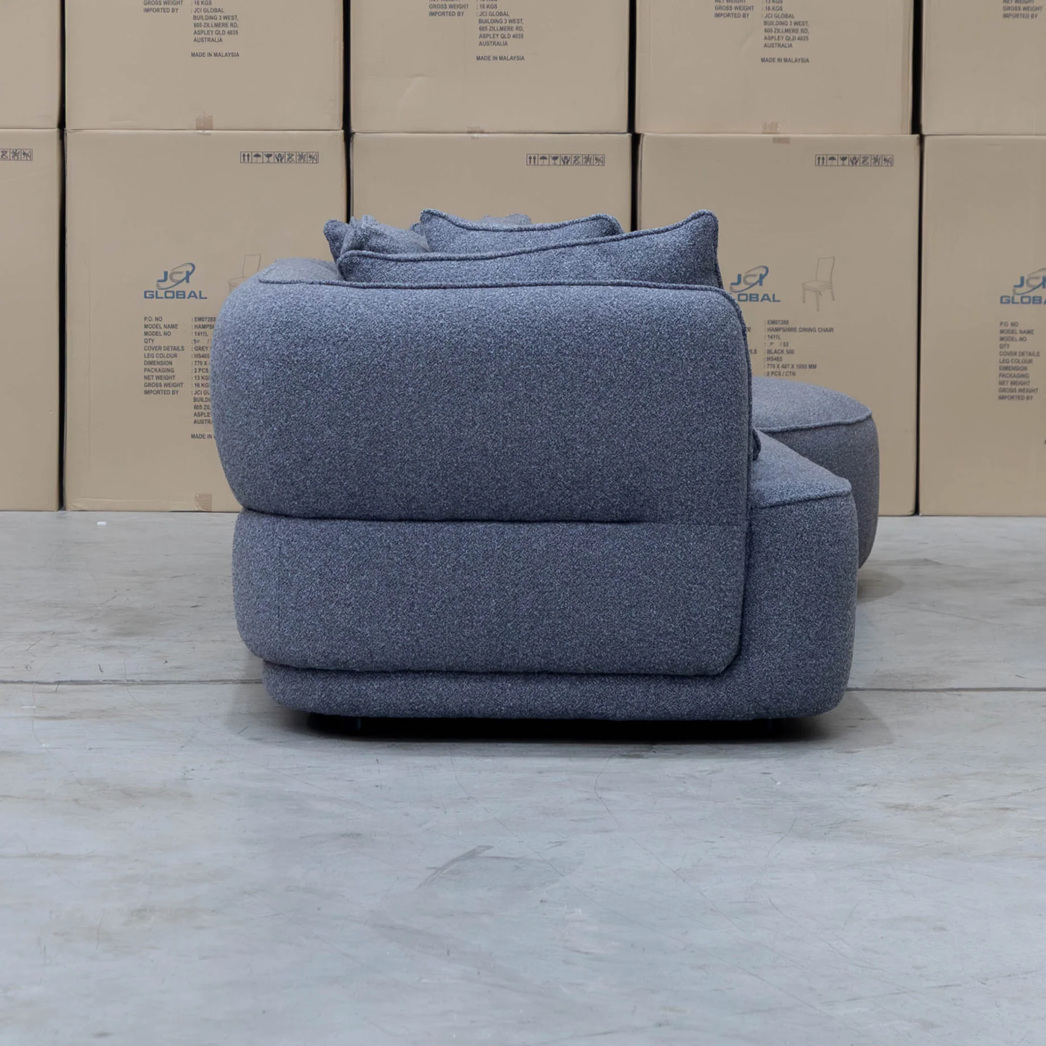 Aspen Curved RHF Chaise Lounge - Charcoal - Image 8