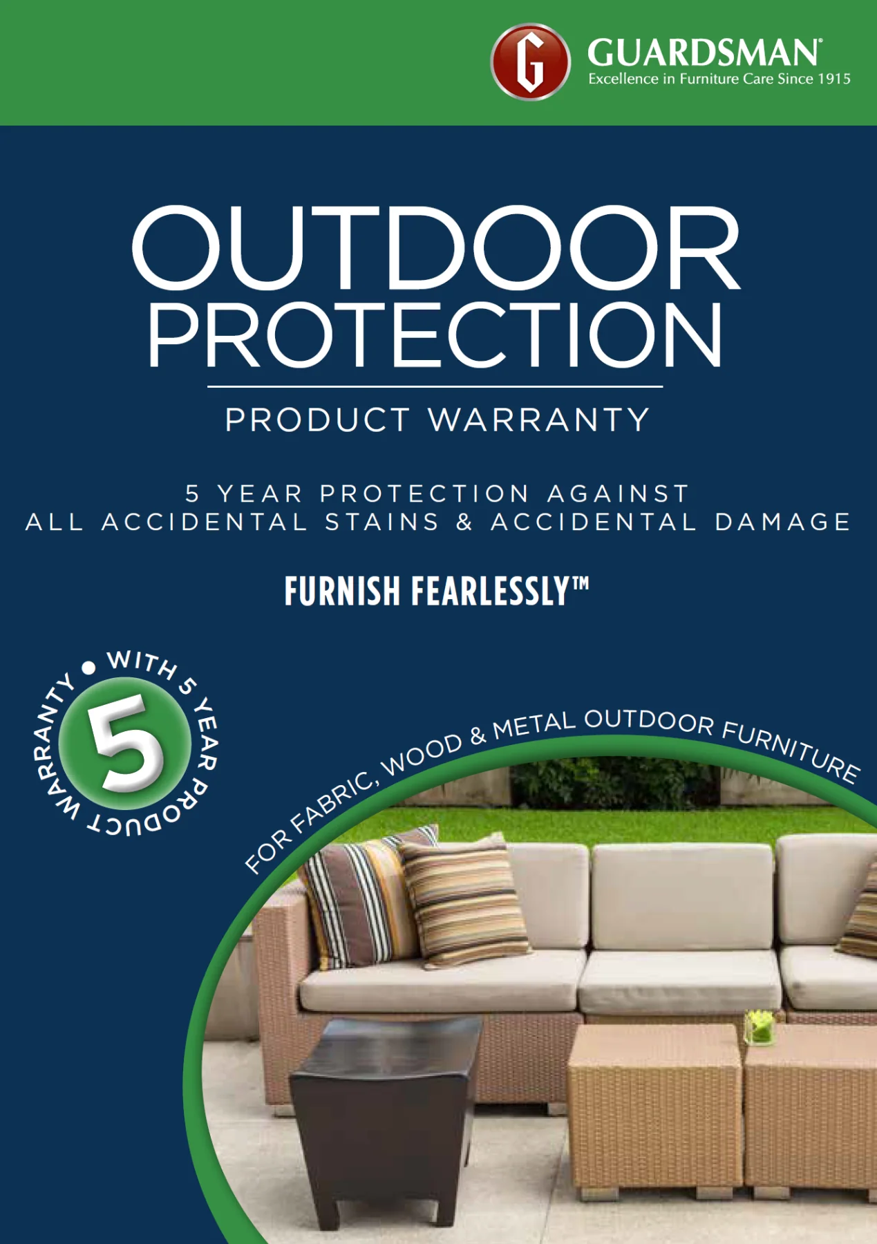 Guardsman 5 Year Outdoor Warranty Kit - Fabric, Wood, Metal - Image 3