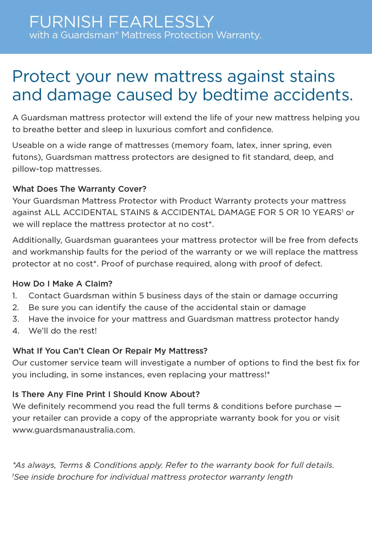 Guardsman ComfortMark Tencel Mattress Protector - 10 Year Warranty - Double - Image 4