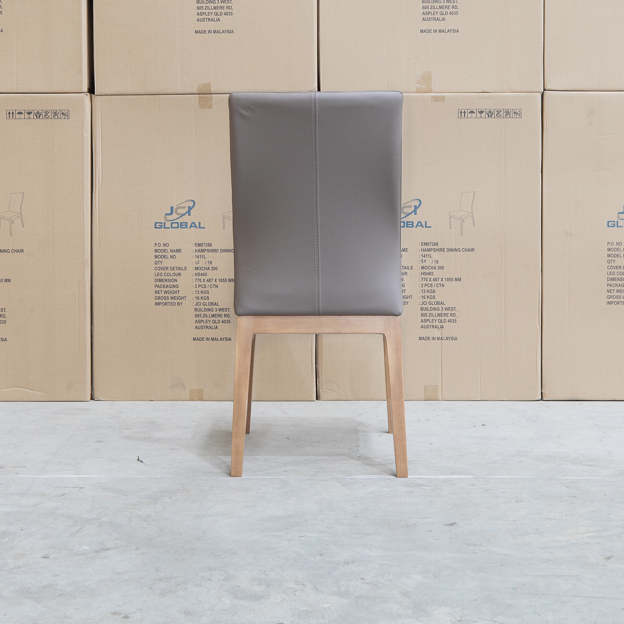 Hampshire Leather Dining Chair - Mocha - Image 4