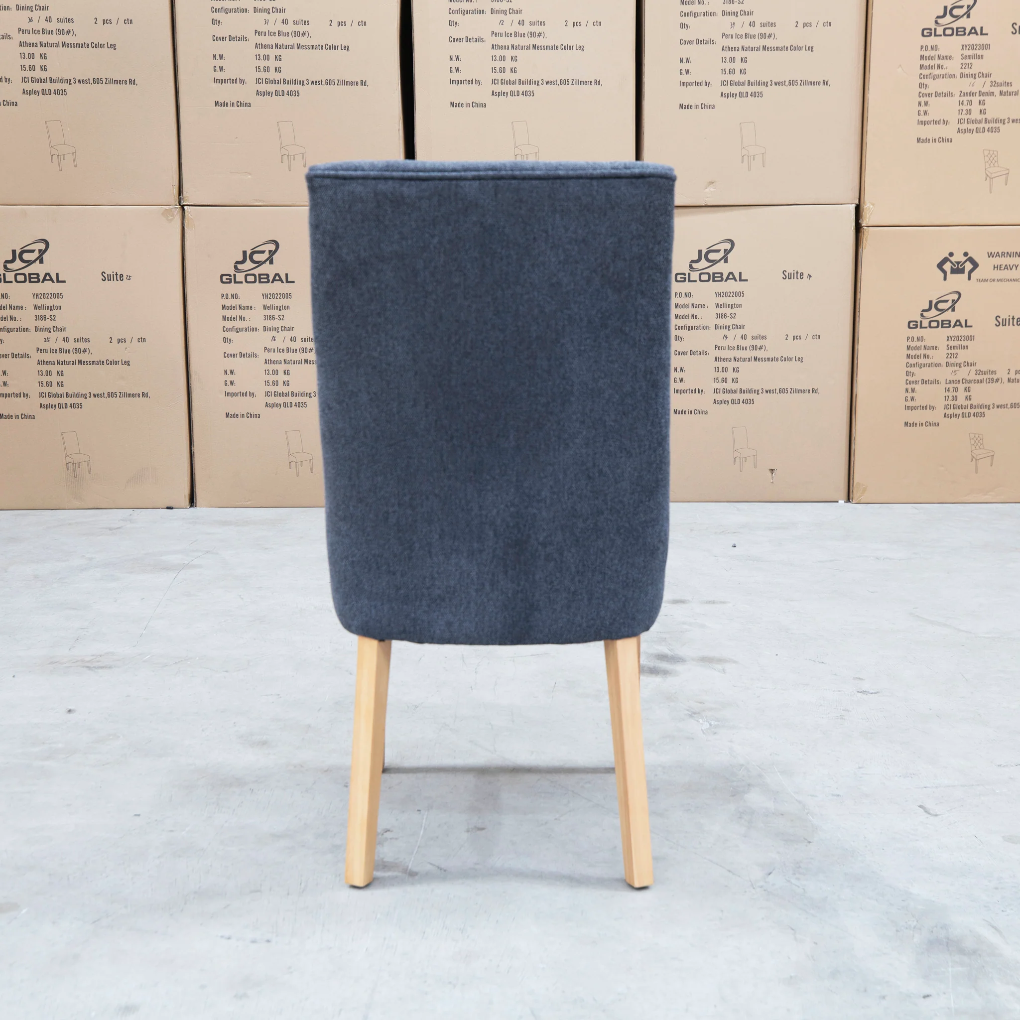 Island Oak Dining Chair - Natural - Lance Charcoal - Image 9