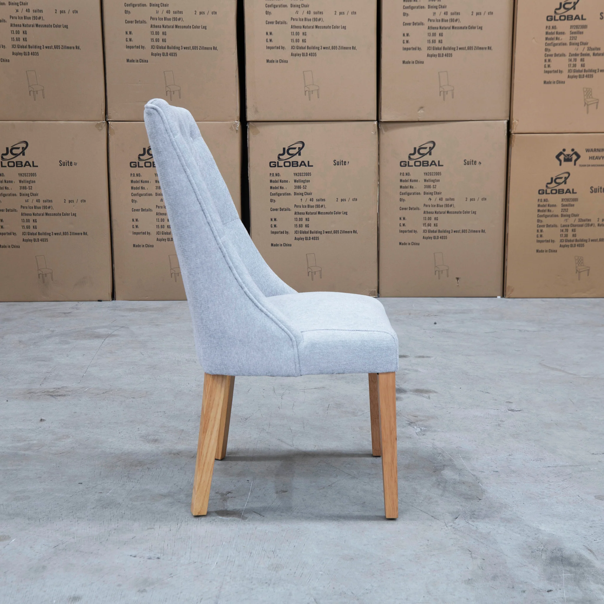 Island Oak Dining Chair - Natural - Lance Silver - Image 3