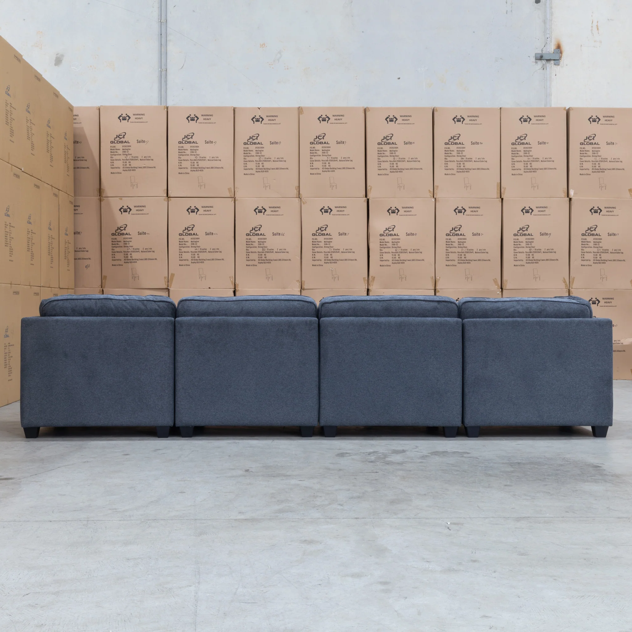 Malta Modular Corner Lounge with Accent Ottoman - Charcoal - Image 7