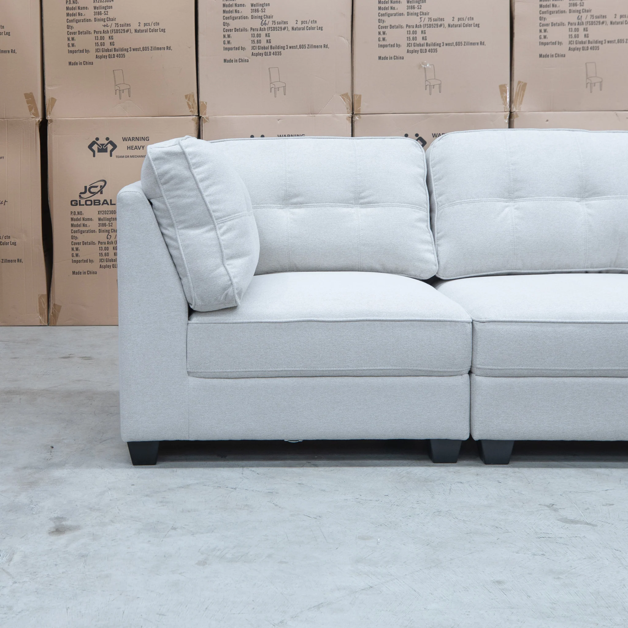 Malta Modular Corner Lounge with Ottoman - Oat - Image 14