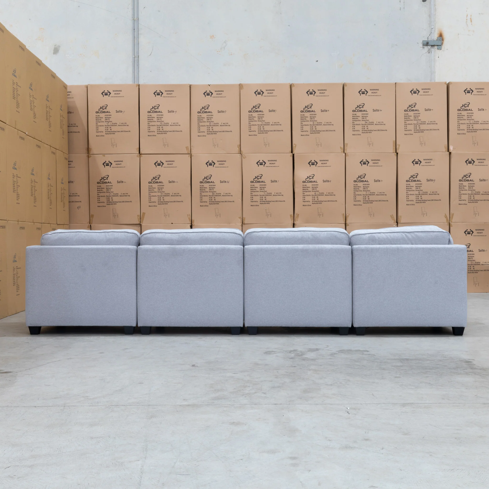 Malta Modular Corner Lounge with Ottoman - Silver - Image 9