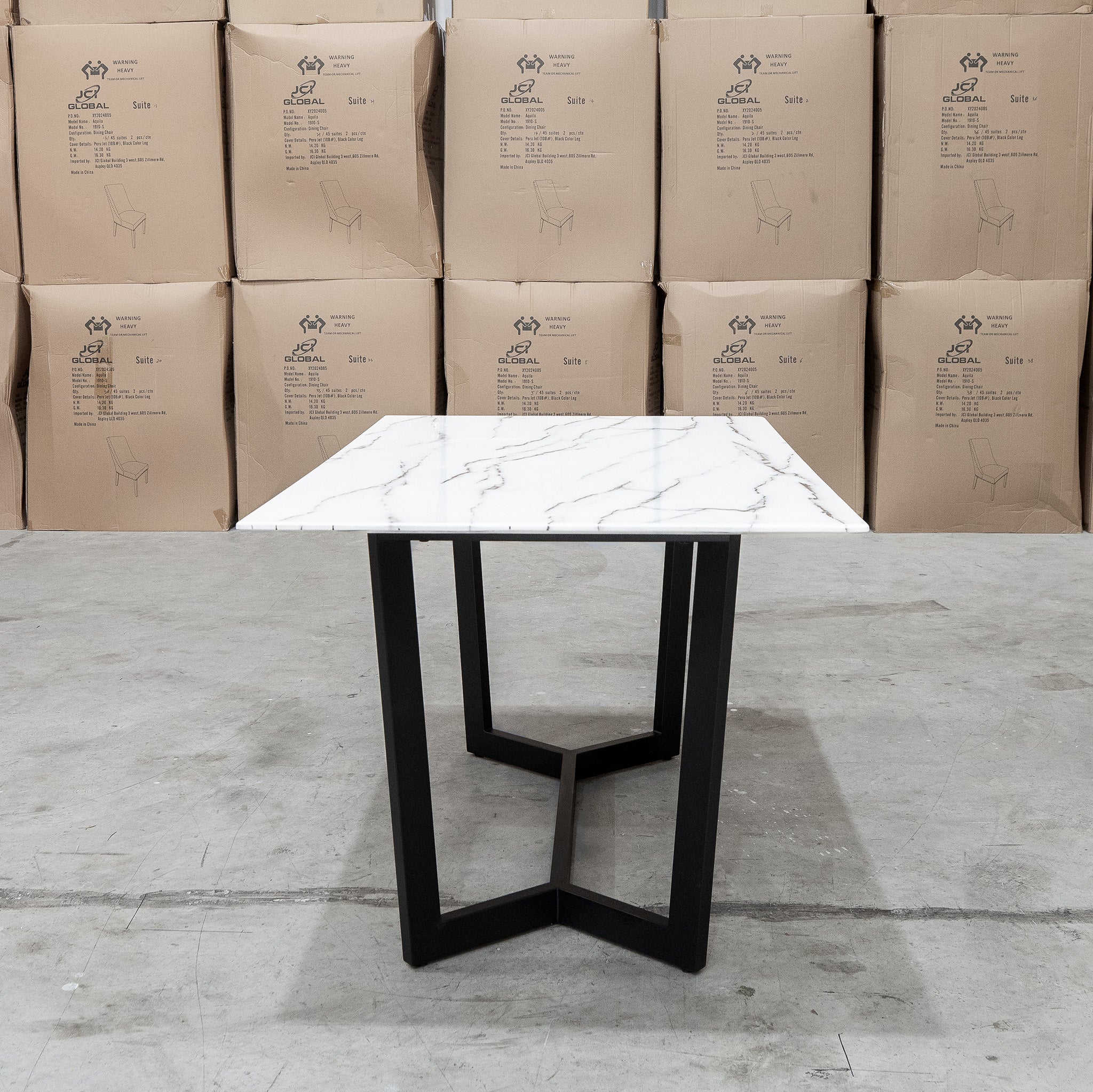 New York 180cm Carrara Marble Dining Table - Image 4