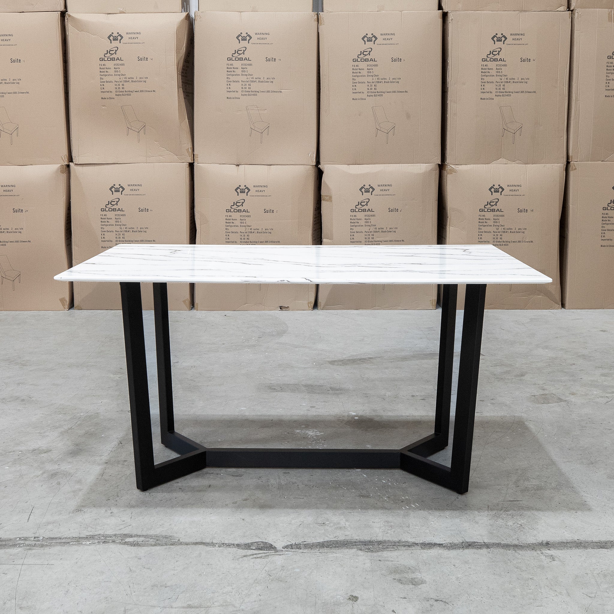 New York 180cm Carrara Marble Dining Table - Image 6