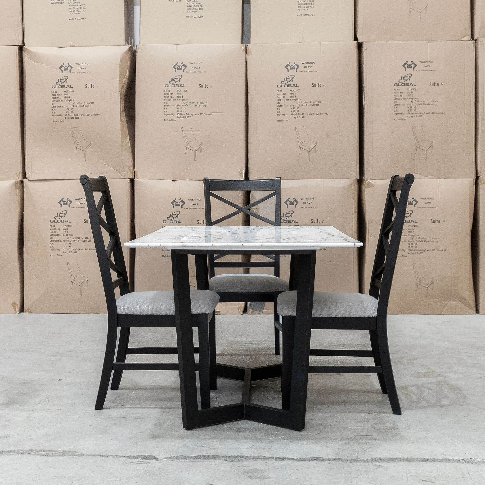 New York 180cm Carrara Marble Dining Table - Image 8