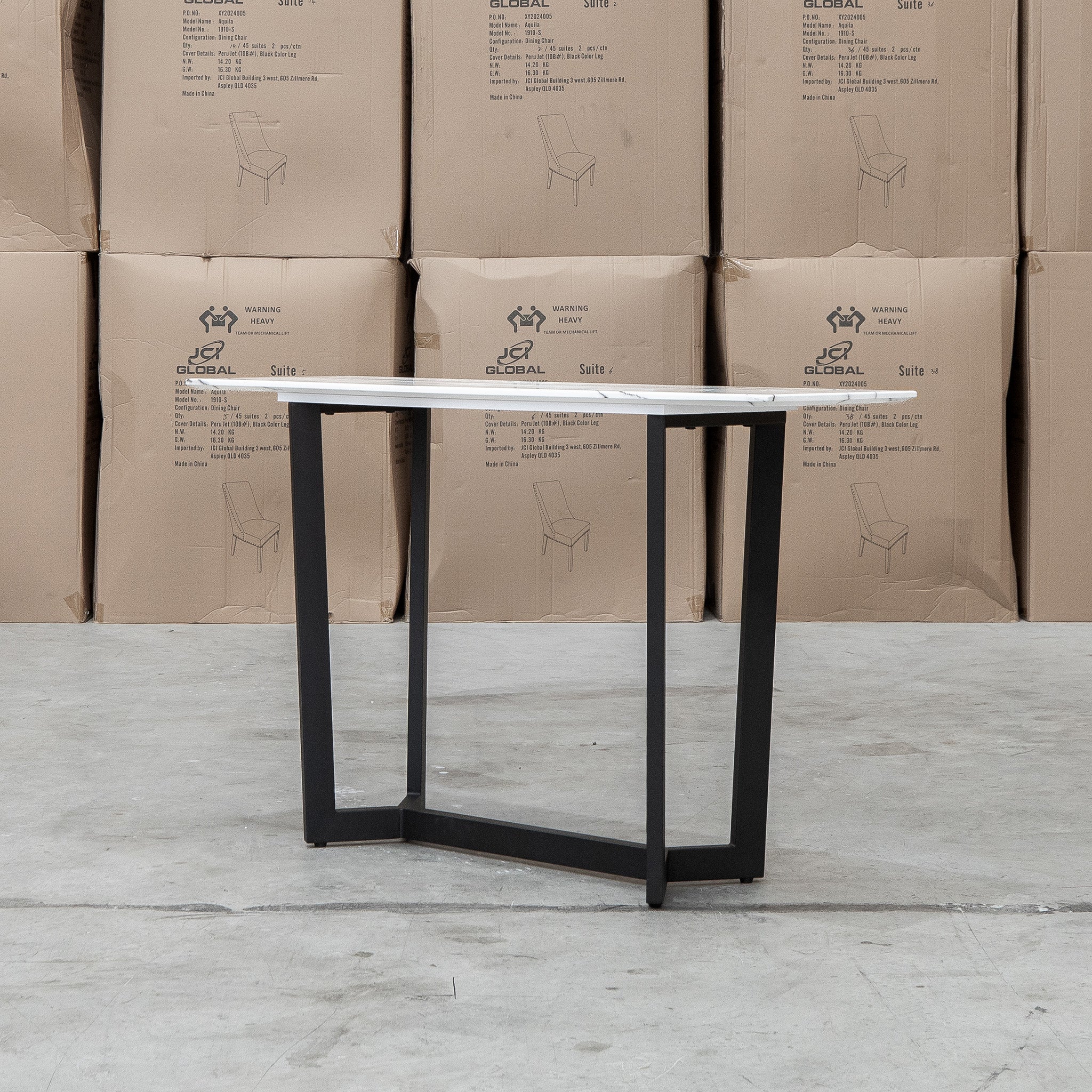 New York Carrara Marble Hall Table - Image 4