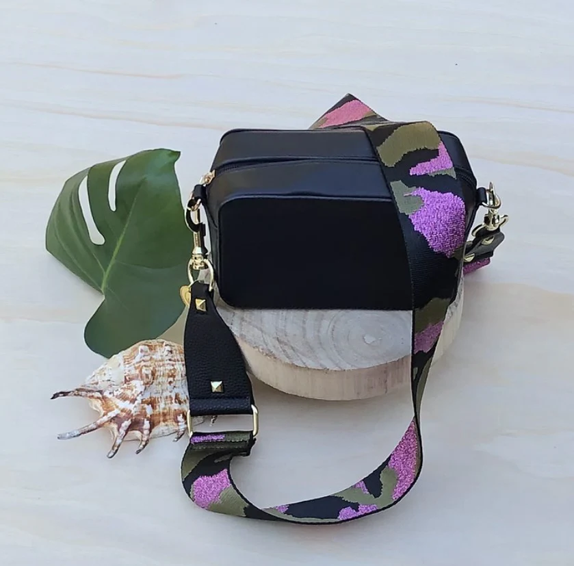 Pink Camo - Bag Strap - Gold Hardware - Image 3