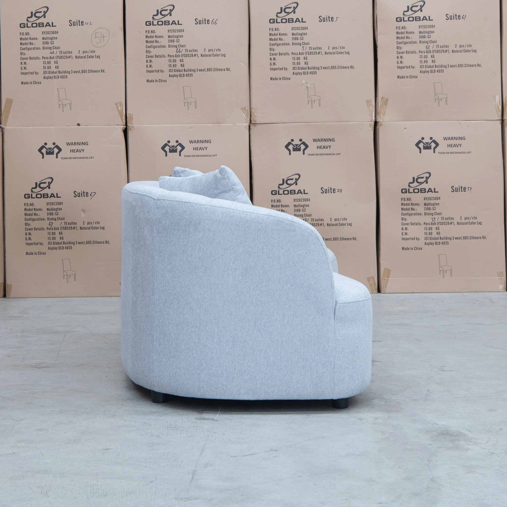 Santorini Curved Chaise Sofa - Lance Silver - Image 8