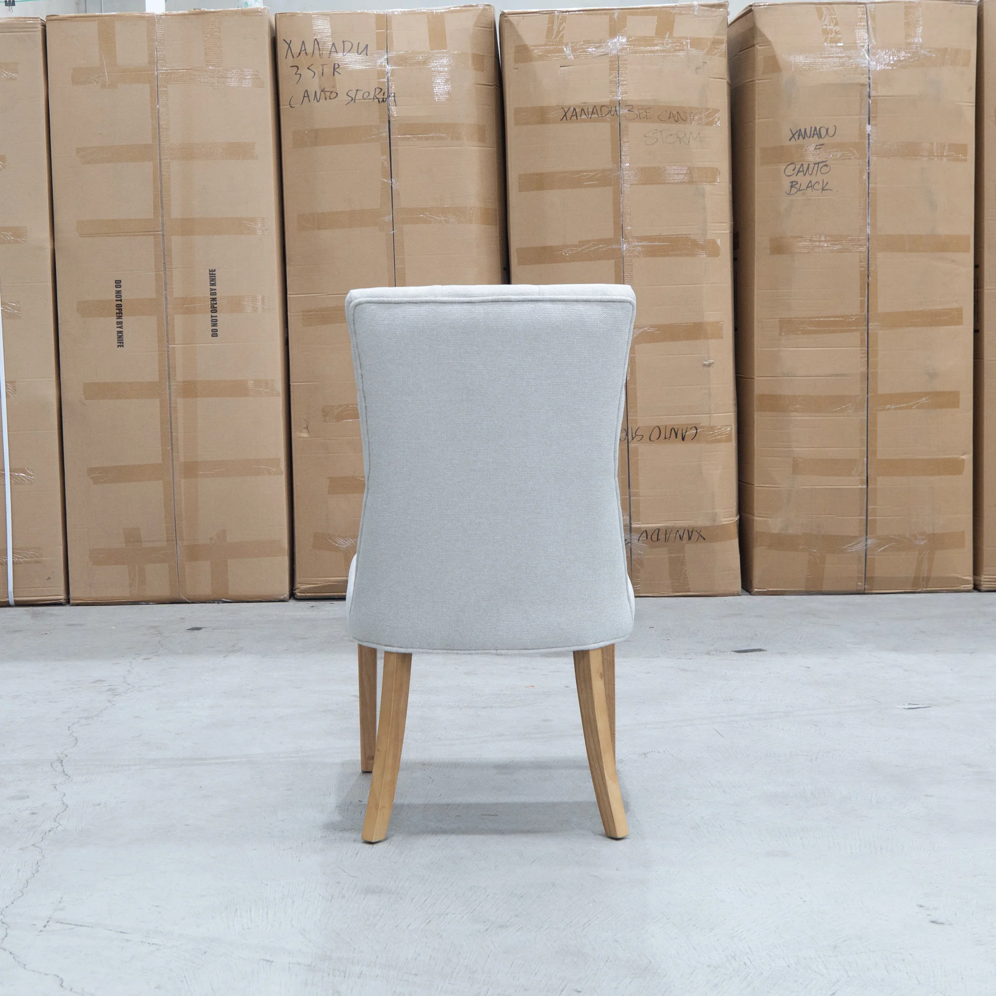 Semillon Upholstered Natural Frame Dining Chair - Oat - Image 4
