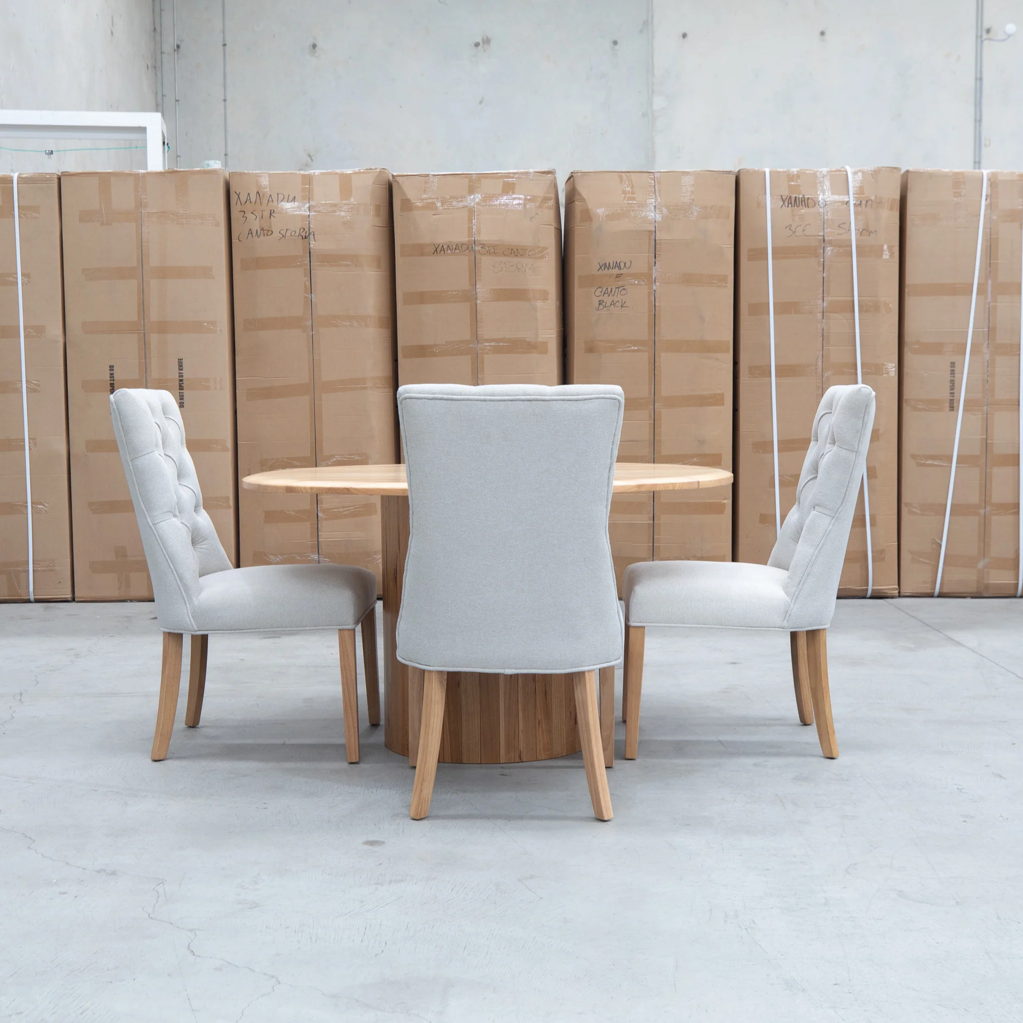 Semillon Upholstered Natural Frame Dining Chair - Oat - Image 5