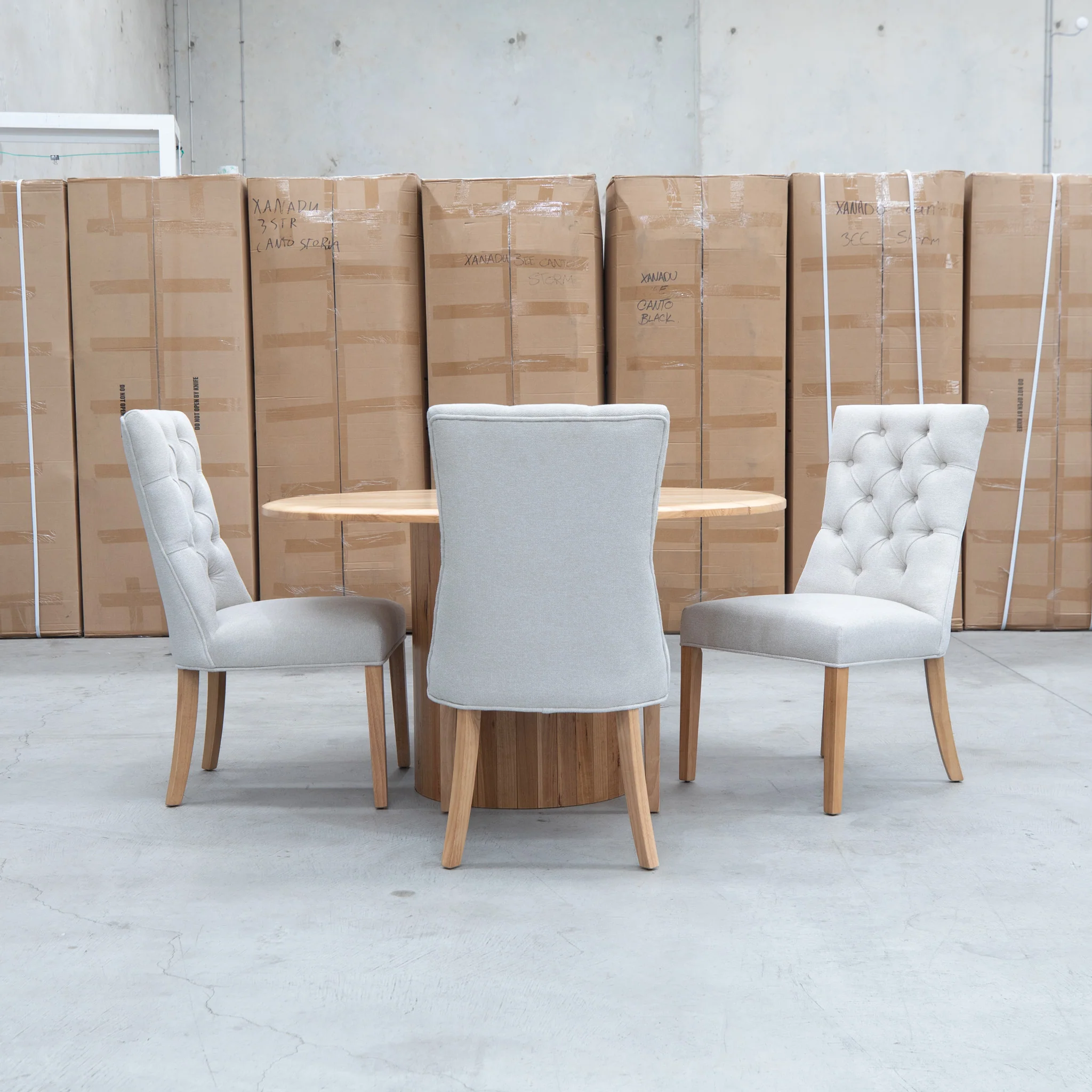 Semillon Upholstered Natural Frame Dining Chair - Oat - Image 6