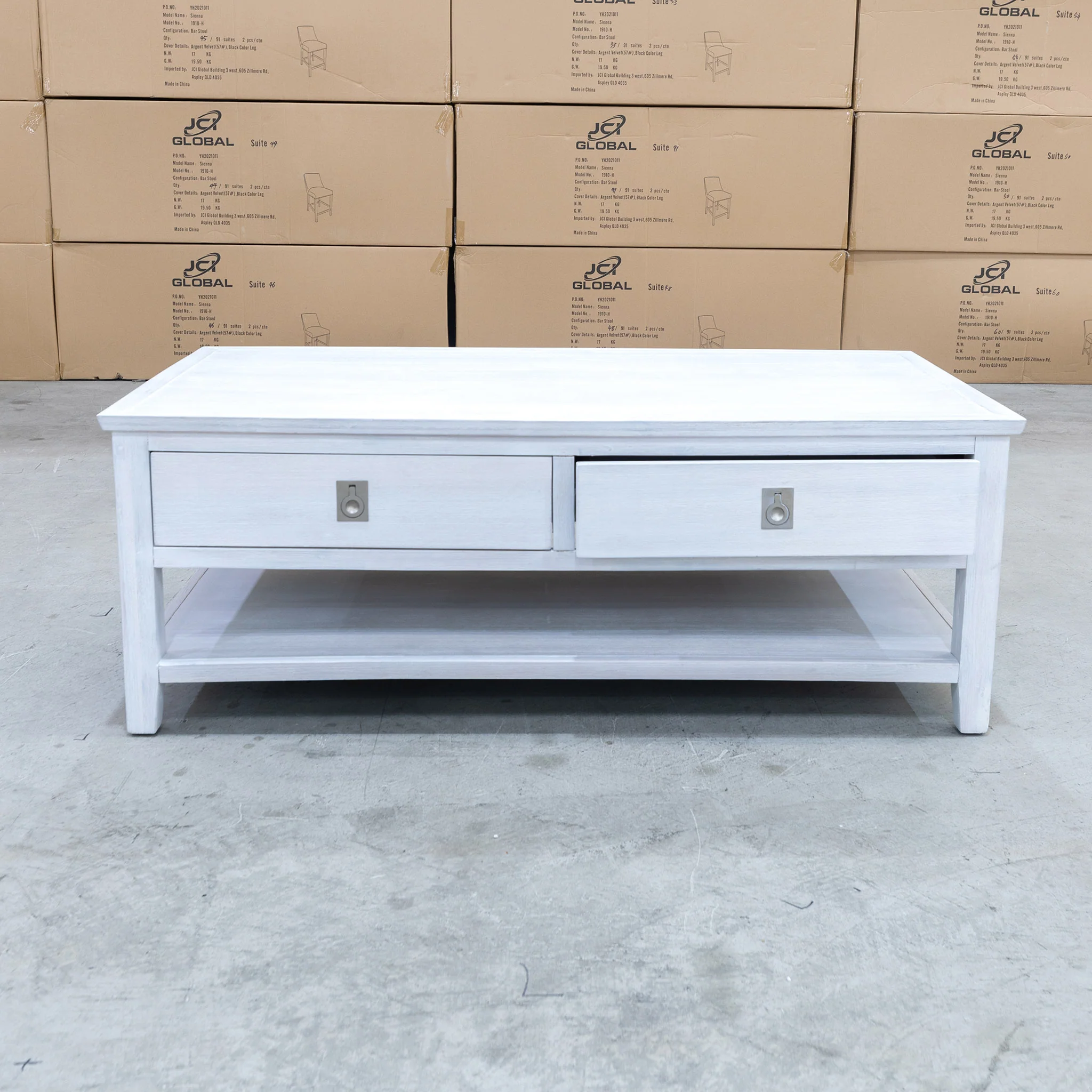 Sorrento 2 Drawer Hardwood Coffee Table - Image 3