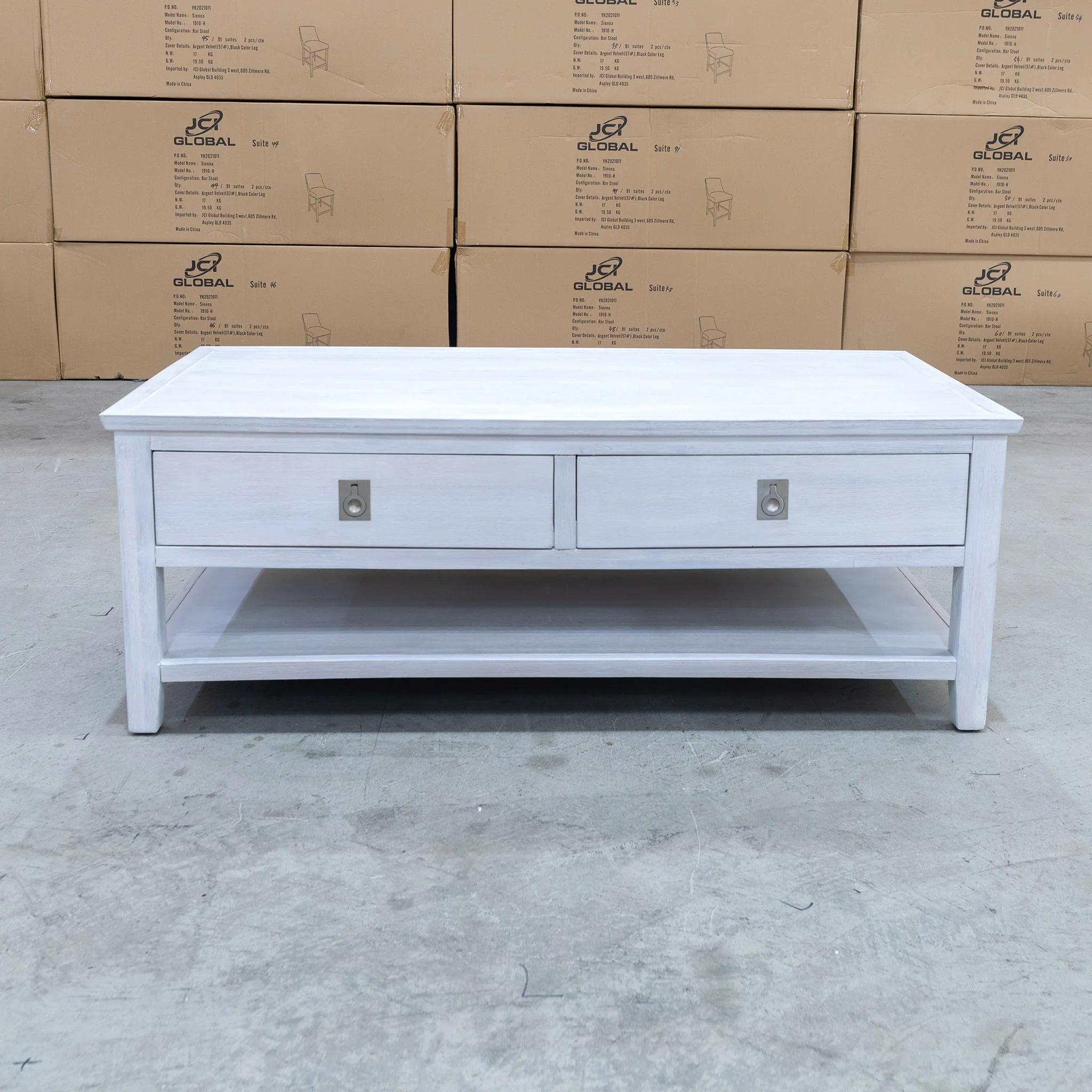 Sorrento 2 Drawer Hardwood Coffee Table - Image 4