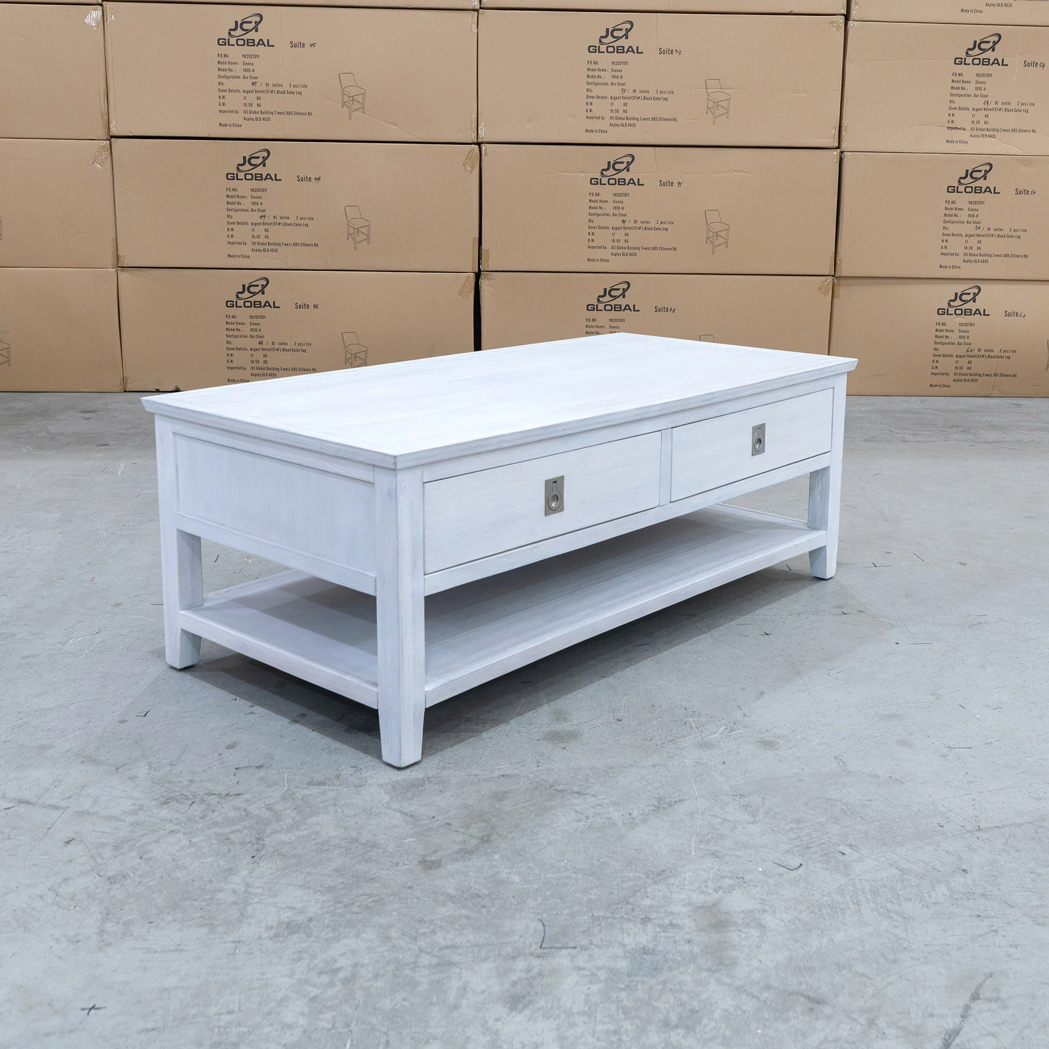 Sorrento 2 Drawer Hardwood Coffee Table - Image 5