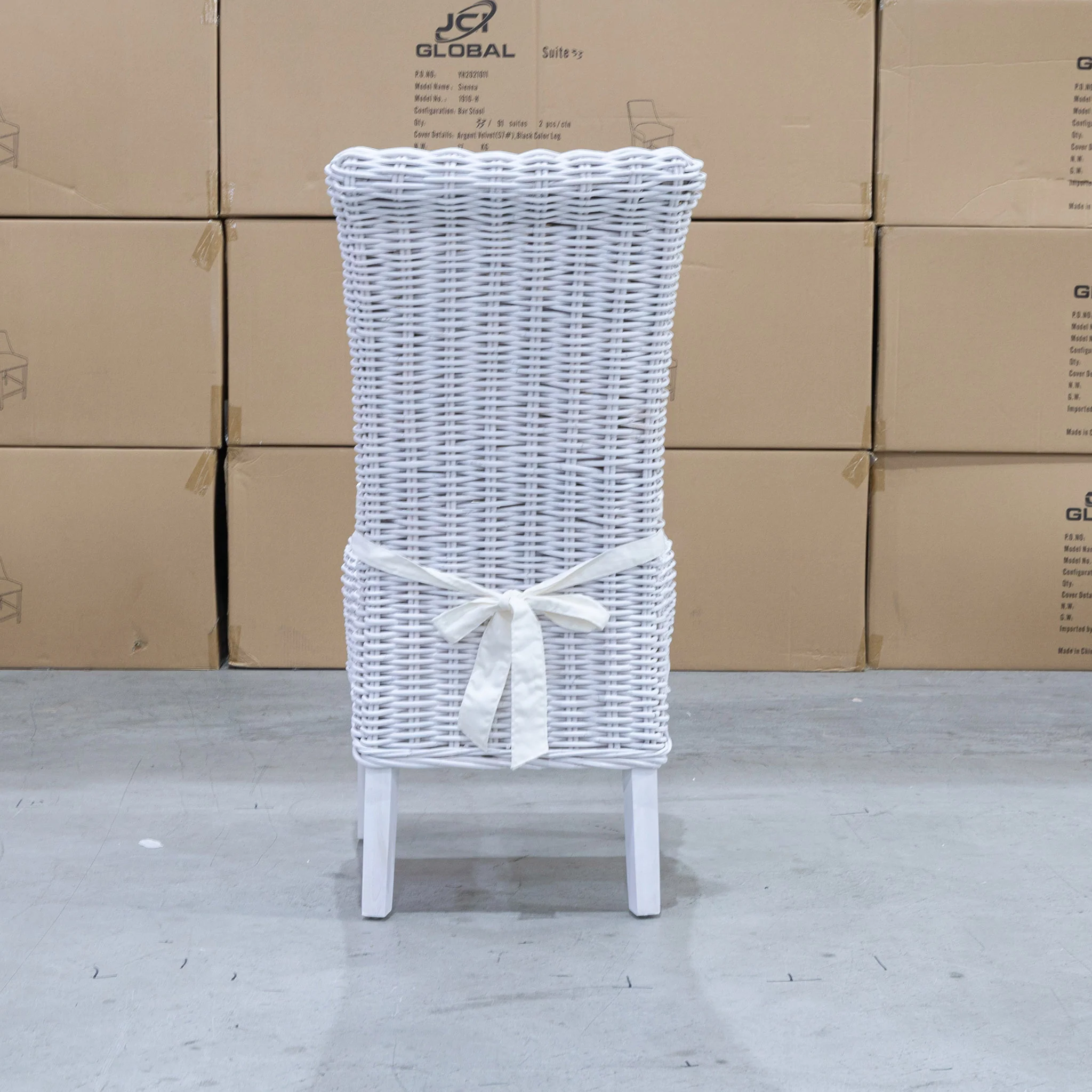 White Wash Wicker Dining Chair - White - WW-179 - Image 7